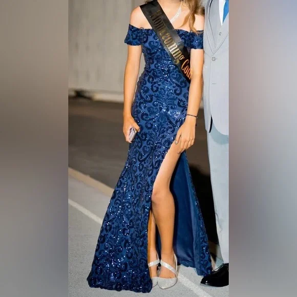 Windsor | Dresses | Windsor Blue Sequin Prom Dress Size Small | Poshmark Windsor | Dresses | Windsor Blue Sequin Prom Dress Size Small | Poshmark